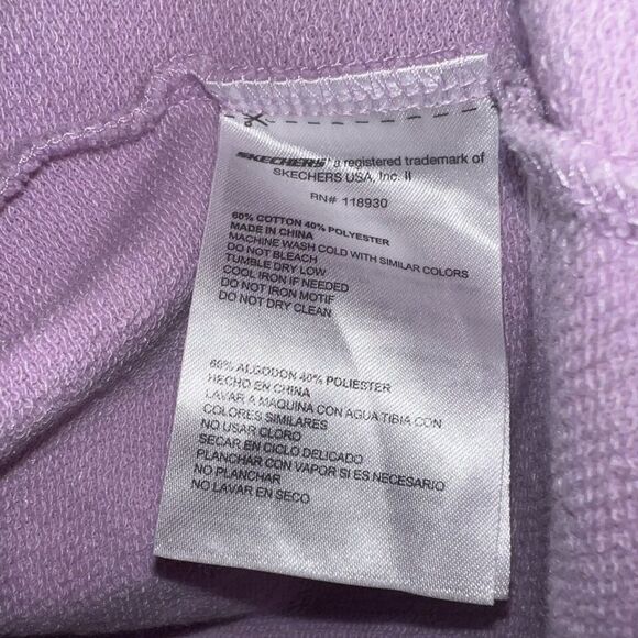 Skechers Women's Pink Washed Crop Hoodie Sweatshirt Size Large - Picture 6 of 6